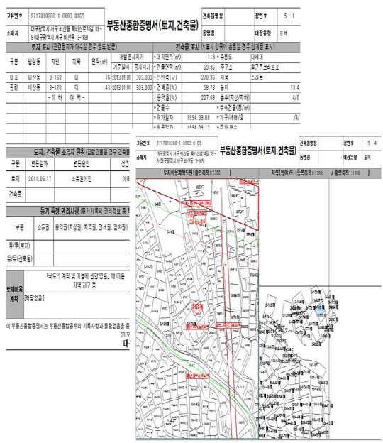 내년부터 제공되는 일사편리 부동산종합증명서. 1종의 서류에 18종의 부동산 공간정보 내용이 모두 담겨 국민들의 편의가 대폭 개선될 것으로 보인다.  국토부 제공
